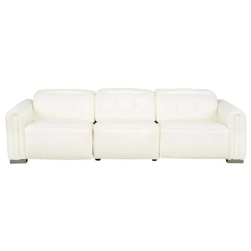 Dolomite White 2.0 2PWR Oversized Leather Sofa