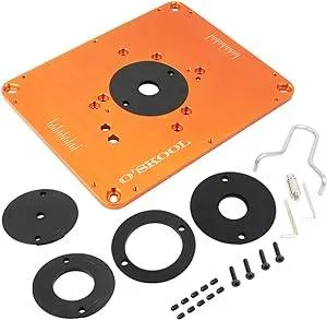 O'SKOOL Precision Aluminum Router Table Insert Plate, Router Templates With Pre-Drilled Adapt to Multiple Routers of Different Model