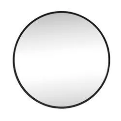 OVE Decors 24"W x 24"H Round Matte Black Framed Mirror