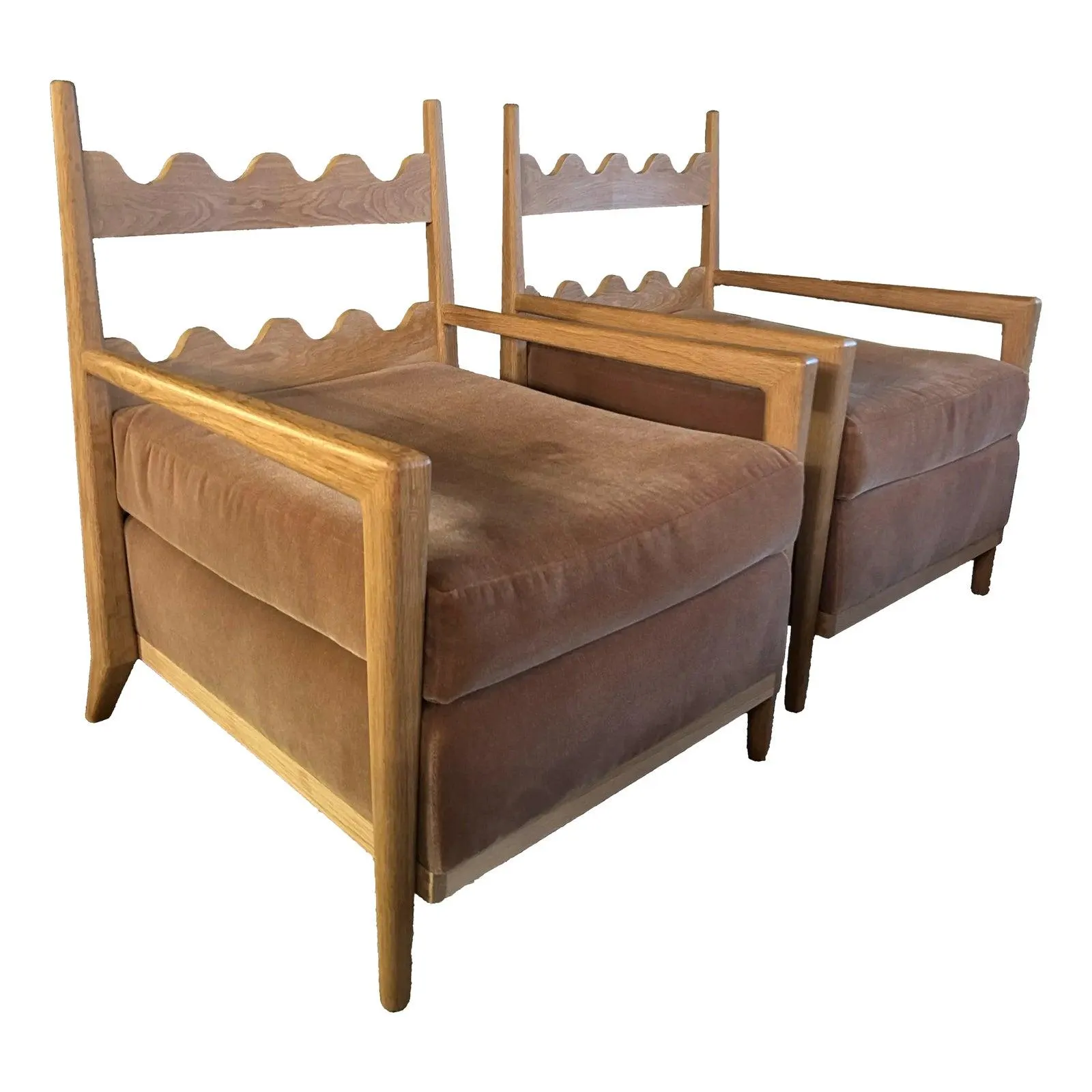 Jean Royere Inspired Scallop Back Chairs- Set of 2