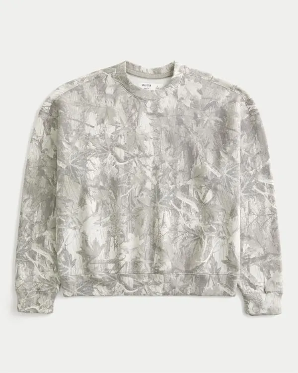 Boxy Camo Crew Sweatshirt