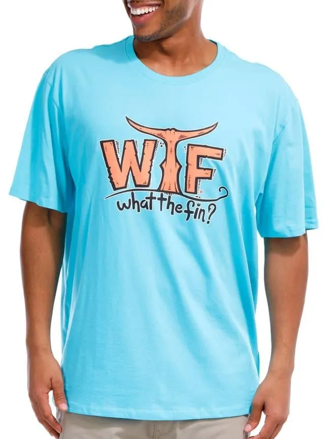 What The Fin Mens Graphic Performance Short Sleeve Tee
