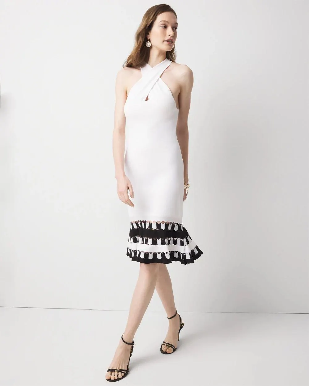 Keyhole Halter Sweater Dress