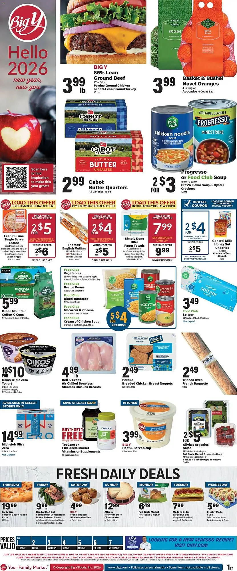Weekly ad Big Y flyer from January 1 to January 8 2026 - Page 1