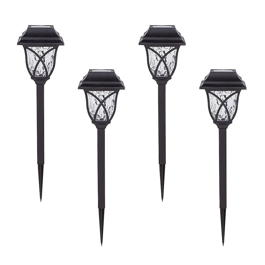 Harbor Breeze 4 -Pack 5 -Lumens Black Solar Integrated LED Path Light Kit ( 3500-K )