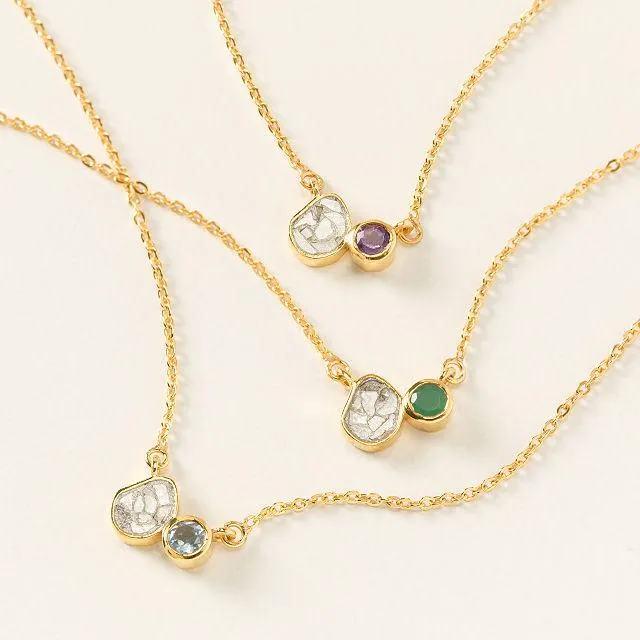 Sliced Raw Diamond Birthstone Necklace