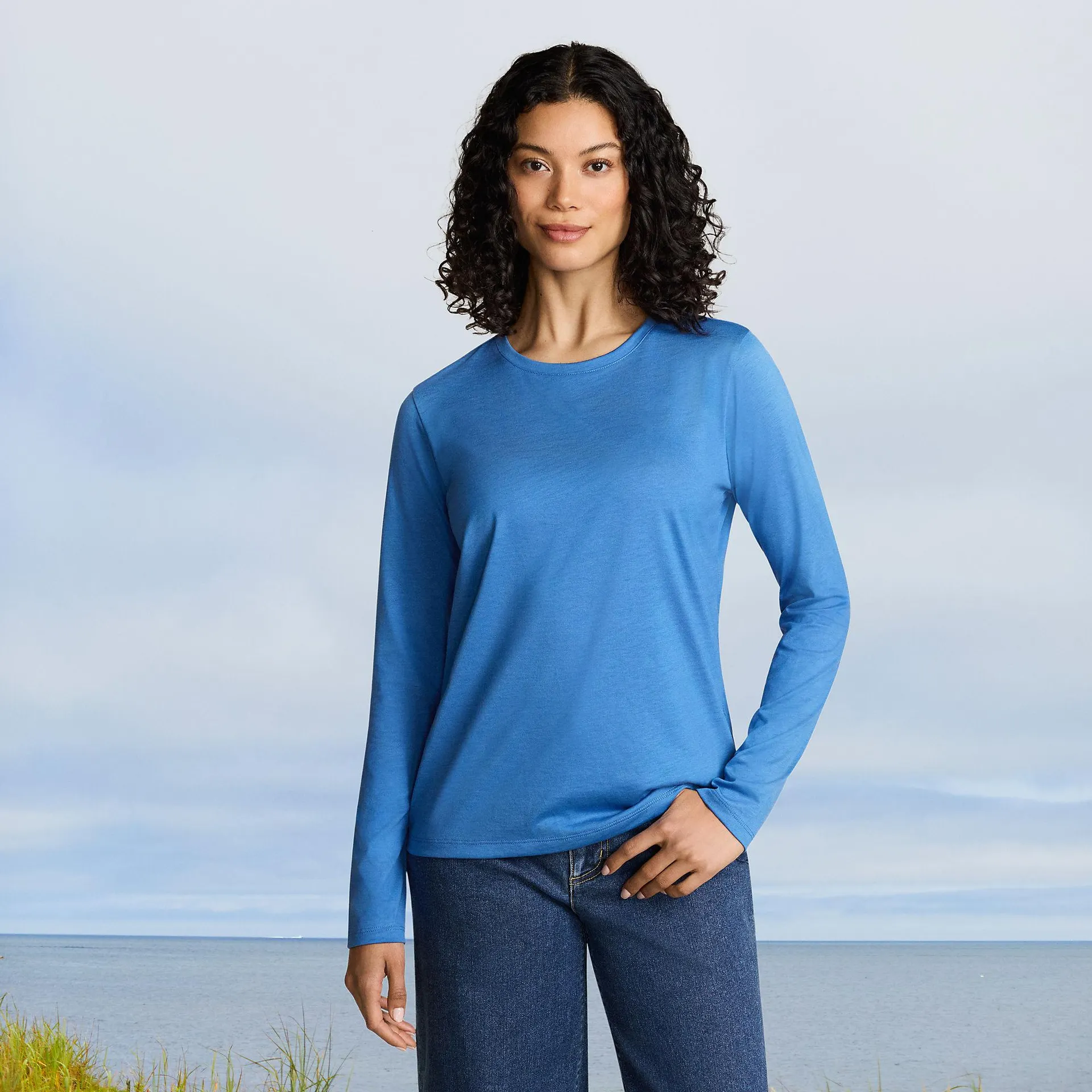 Supima Cotton Long Sleeve Crewneck T-Shirt