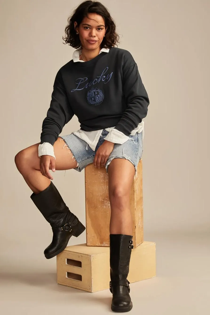lucky logo crew neck sweatshirt
