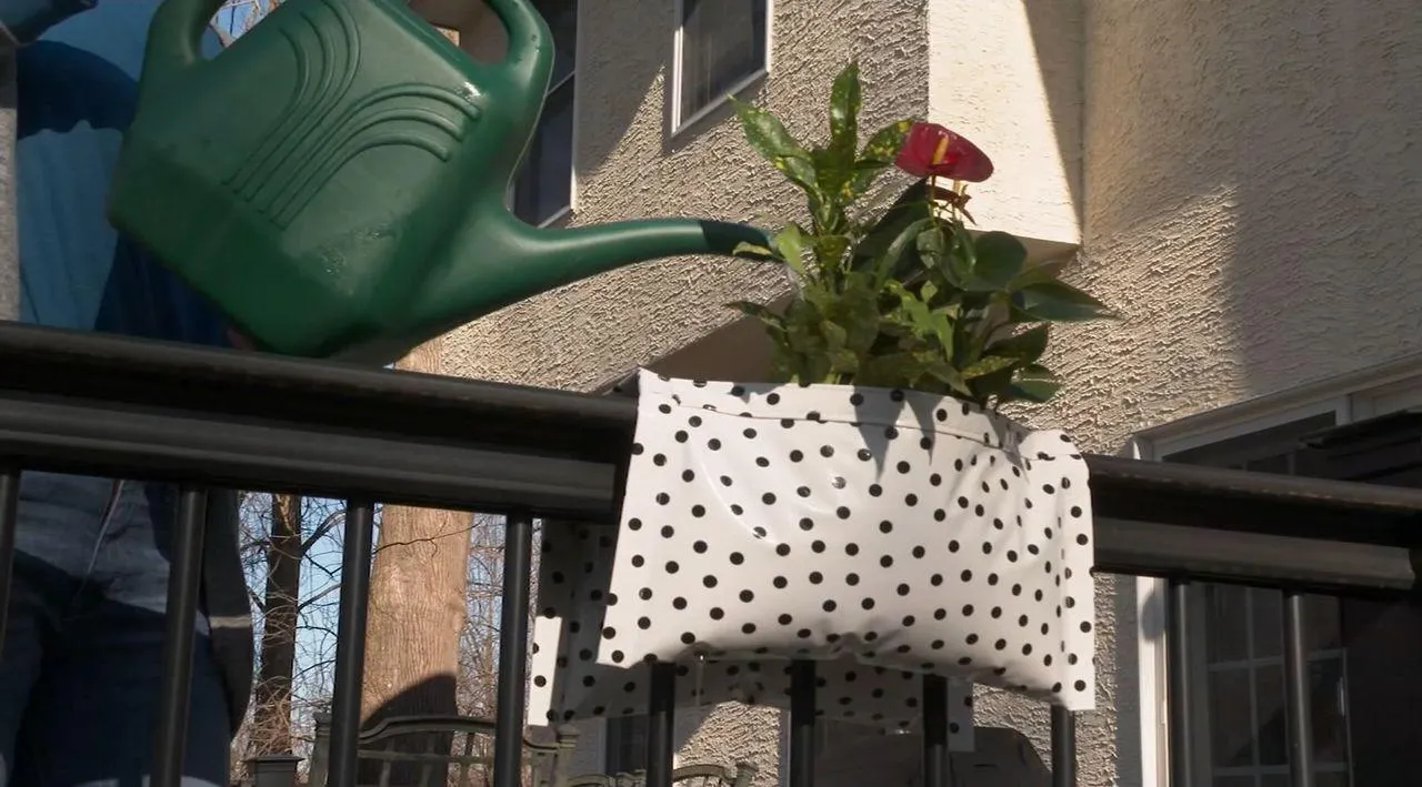 Pocket Bloomers Set of 2 Oilcloth Railing Planters