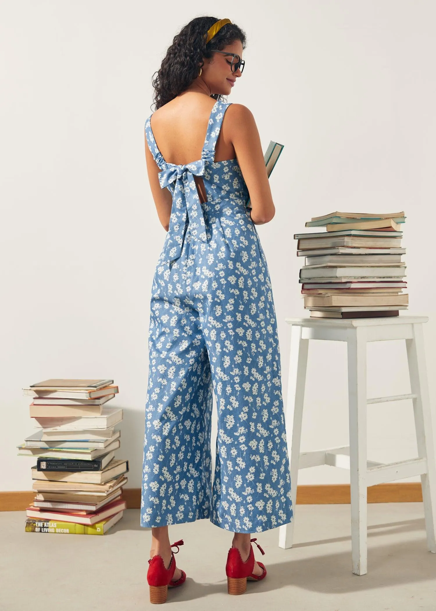 A Playful Bouquet Button-Front Jumpsuit