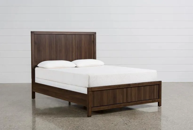 Willow Creek Brown Queen Wood Panel Bed | Adjustable Base Compatible