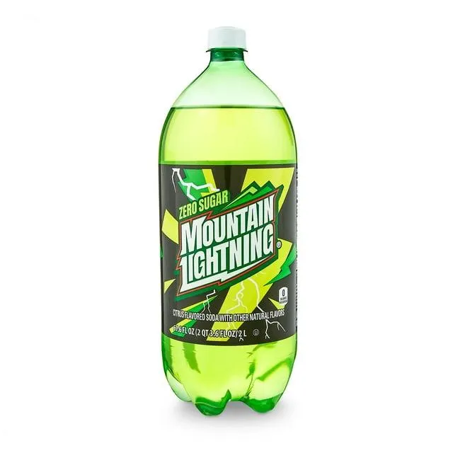 Great Value Mountain Lightning Zero Sugar Citrus Soda Pop, 2 L