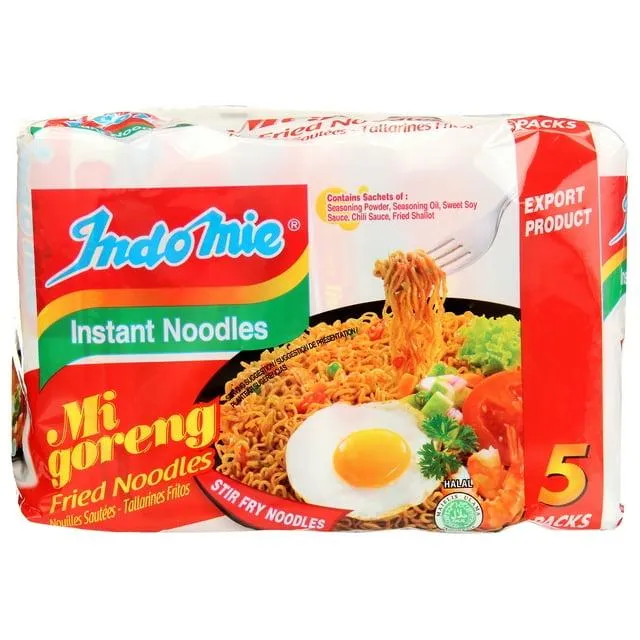 Indomie Halal-Certified, Original Flavor Mi Goreng Instant Stir Fry Noodles, 15 oz, 5 Pack Bag