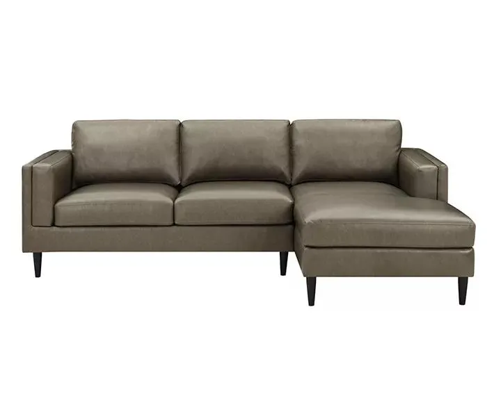 Drexel Marley Brown Faux Leather Sofa Chaise