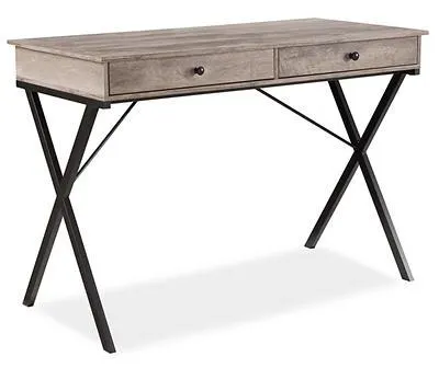 Rustic Brown Wash 2-Drawer Writing Desk