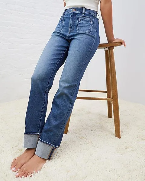 UpWest High Waisted All Day Sailor Straight Leg Jeans