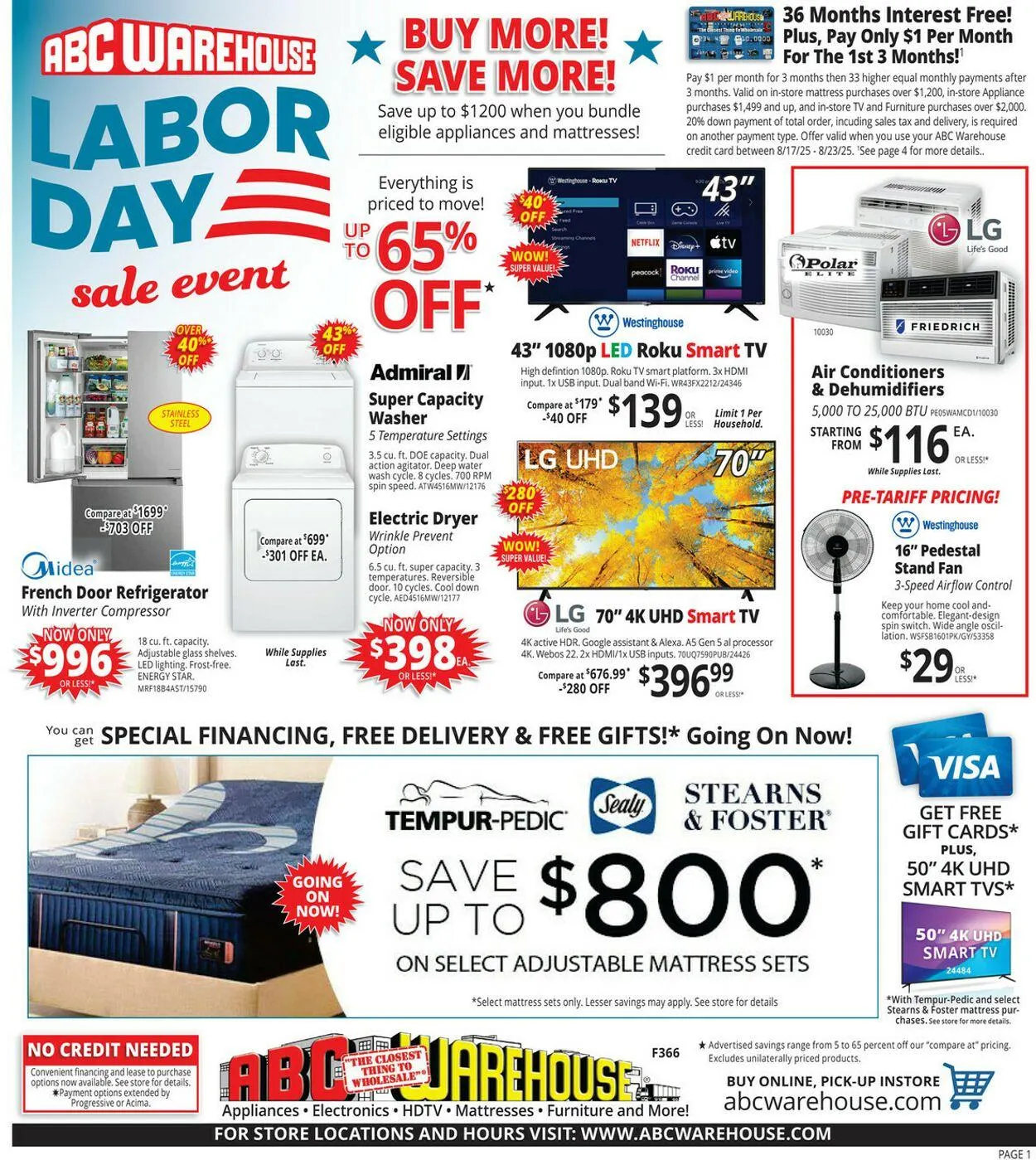 Weekly ad ABC Warehouse Current weekly ad from August 17 to August 23 2025 - Page 1