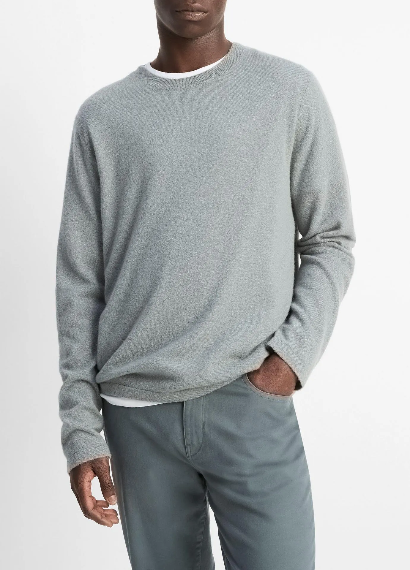 Cashmere-Silk Crew Neck Sweater