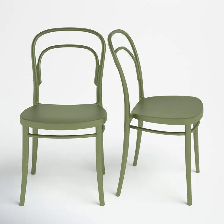 Farrah Outdoor Stacking Dining Side Chair (Set of 2)