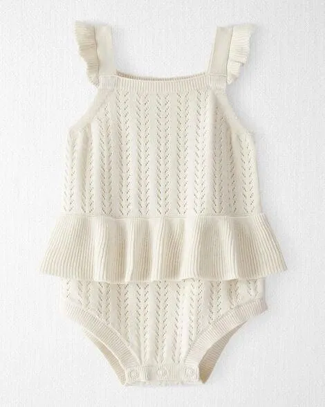 Baby Girl Organic Cotton Pointelle Romper
