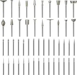 Product Summary: Stone Carving Set Diamond Burr Bits Compatible with Dremel, 50PCS Polishing Kits Rotary Tools Accessories with 1/8’ Shank For Carving, Engraving, Grinding, Stone, Rocks, Jewelry, Glass, Ceramics