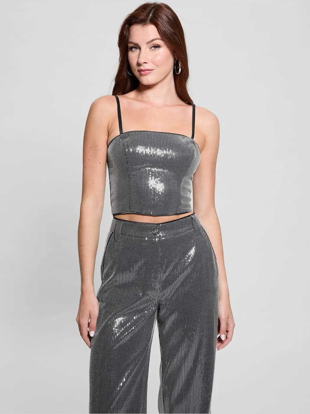 Cassia Sequined Bustier Top