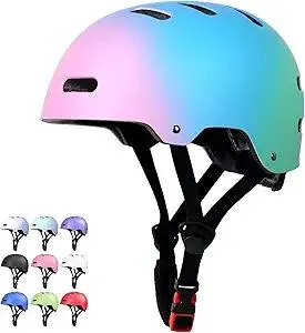 Skateboard Bike Helmet for Adults Women Men Youth Kids (2-3-5-8-14+ Years Boys Girls) - Lightweight Multi-Sport Adjustable Helmets for Bicycle Skateboard Scooter Skate Cycling