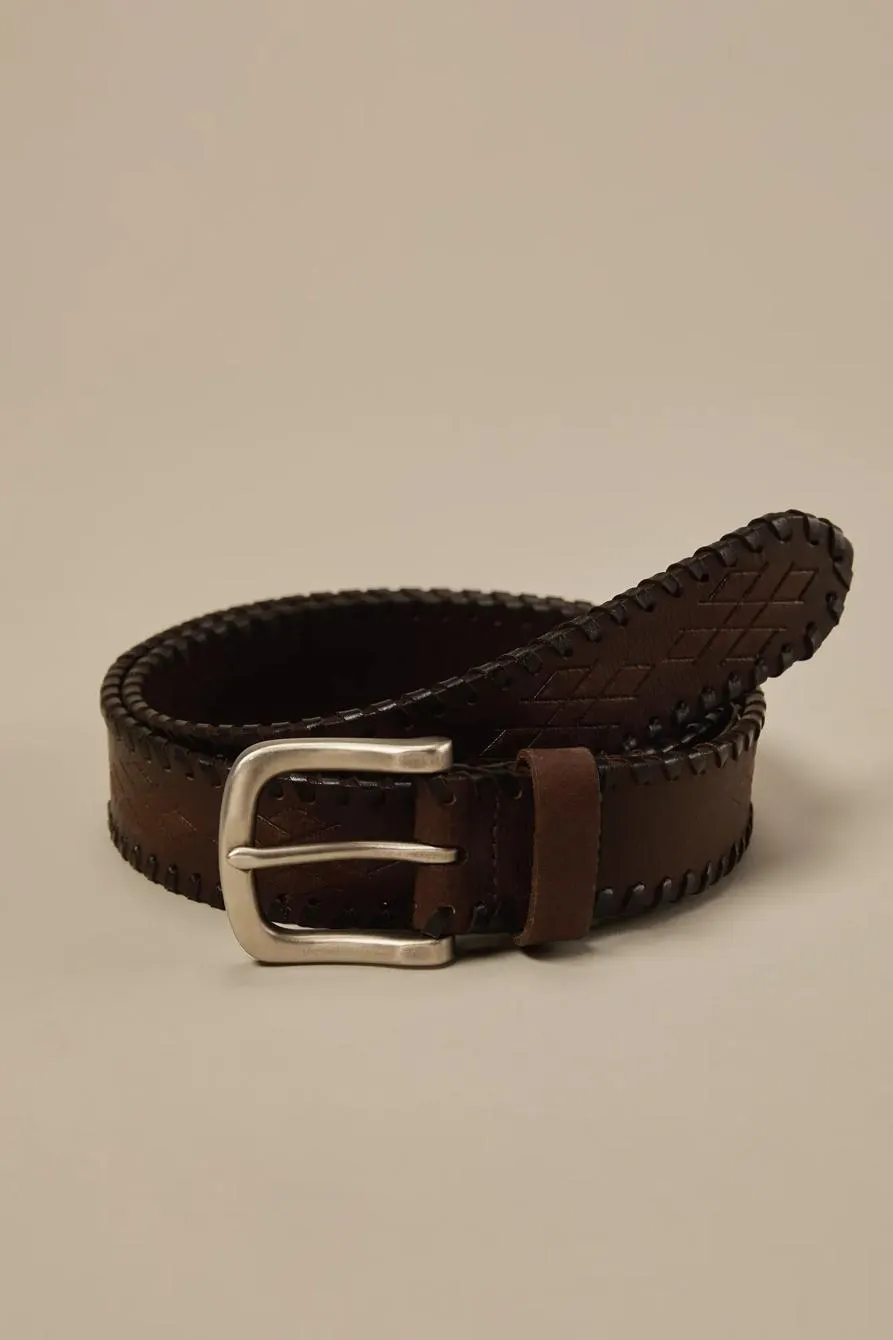 leather embossed belt