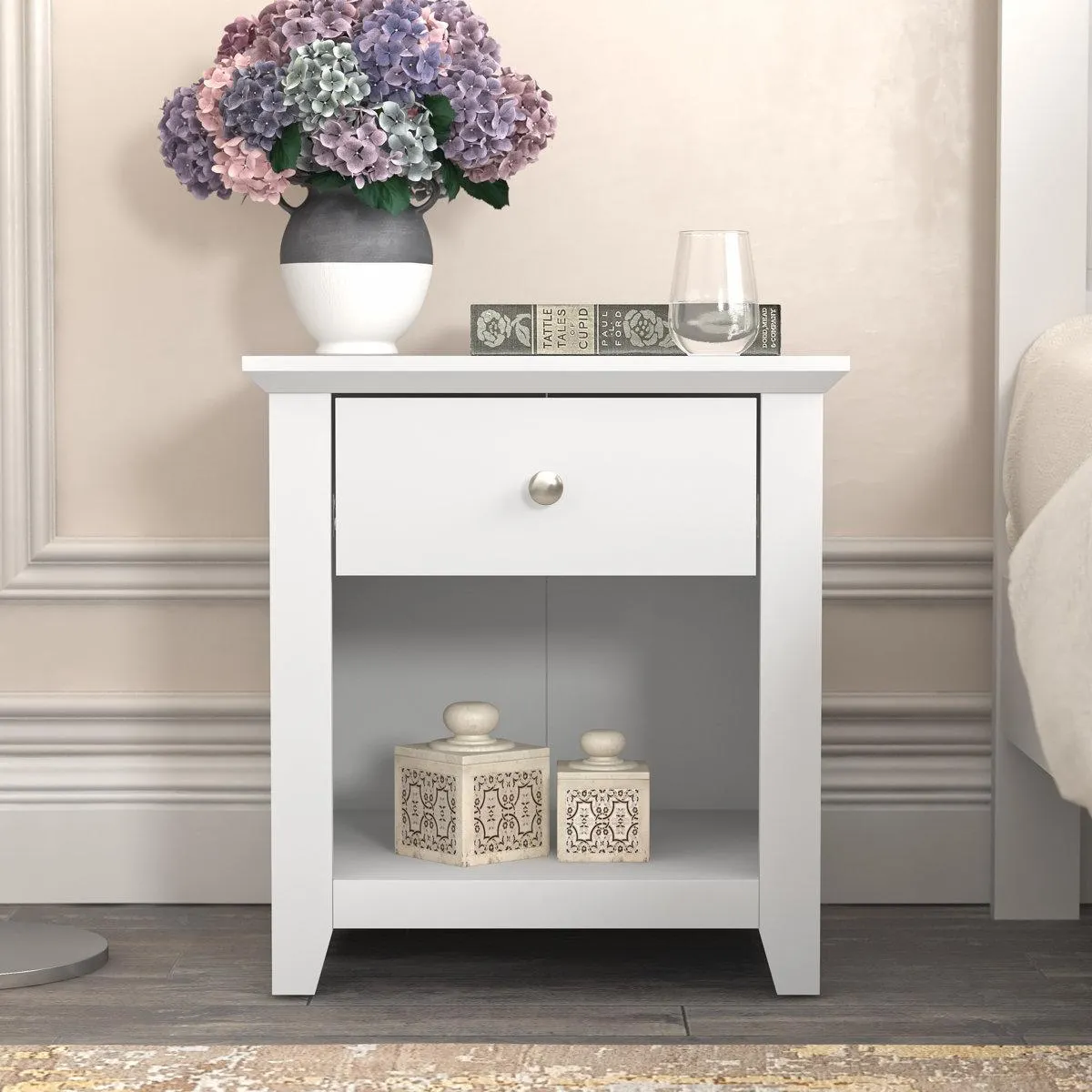 Tevrat 20.8" 1 - Drawer Nightstand with Drawer and Open Compartment