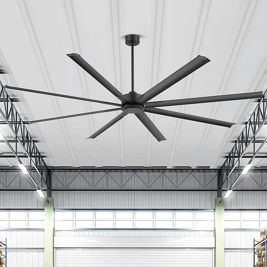 Breezary Oversized 96-in Outdoor Matte Black with Matte Black Blades Ceiling Fan Without Light 8 -Blade )