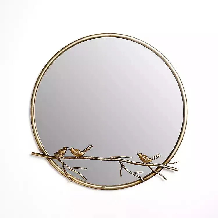 Gold Birds on Branch Wall Mirror