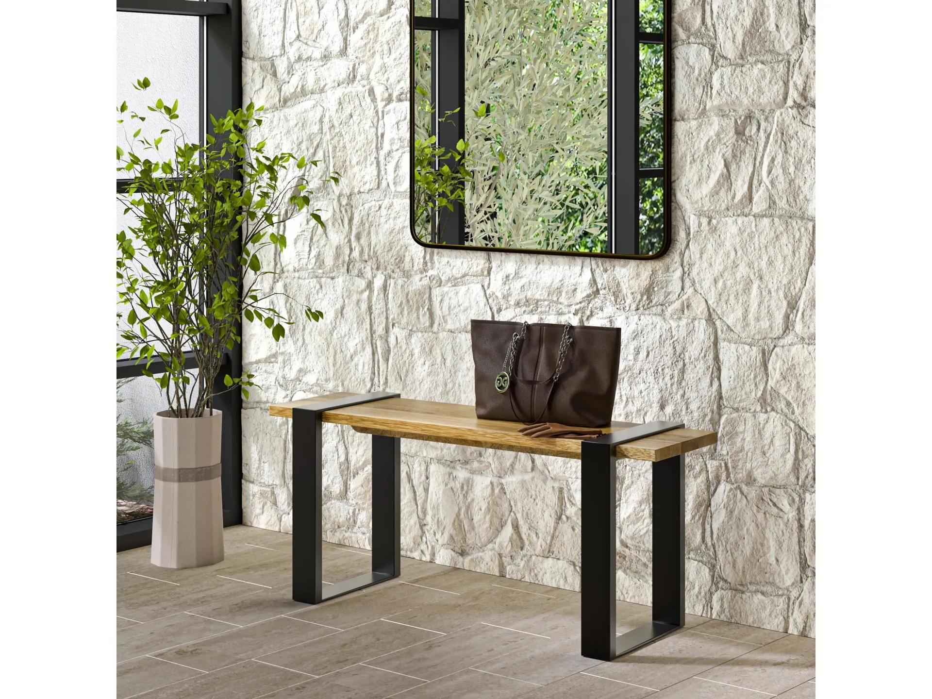 Simpli Home Nessa Bench