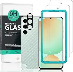 Ibywind for Samsung Galaxy S25 FE 5G Screen Protector,2 Pack,9H Hardness Tempered Glass and Camera Lens Protector,with Alignment Frame,Full Coverage,Bubble Free,Fingerprint Unlock,Scratch Resistant