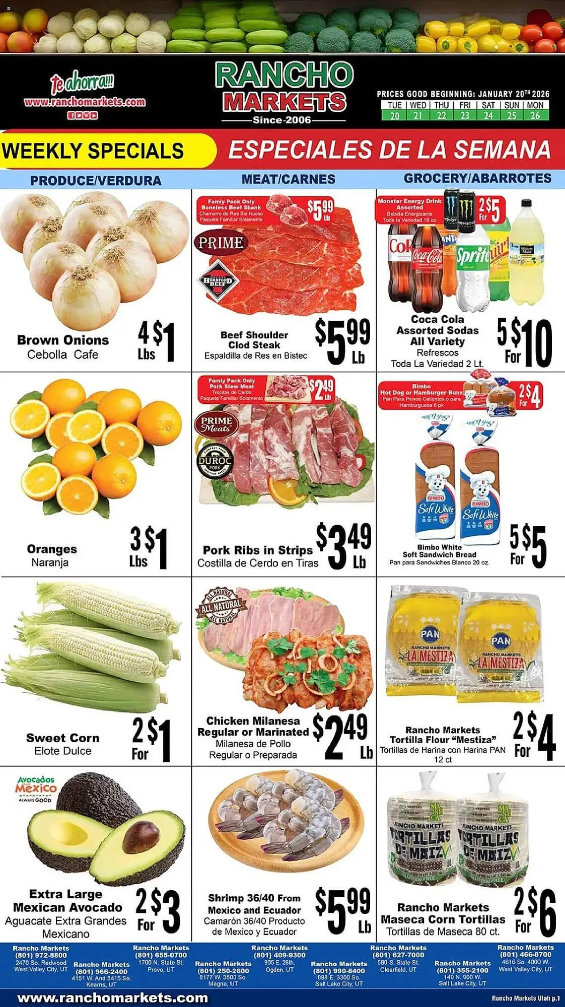 Weekly ad Rancho Markets weekly ad from January 20 to January 26 2026 - Page 1