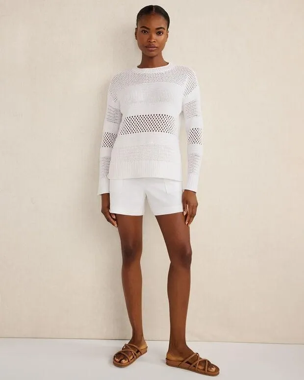 Organic Cotton Open Stitch Crewneck Sweater