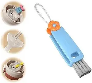 3 in 1 Cup Lid Gap Cleaning Brush, Multifunctional Bottle Brush, Cup Lid Gap Cleaner, Home Kitchen Crevice Cleaning Brush Tools (A-Blue)