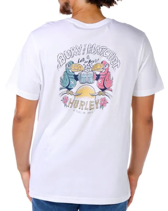 Hurley Mens Lets Be Brus Graphic Short Sleeve Tee