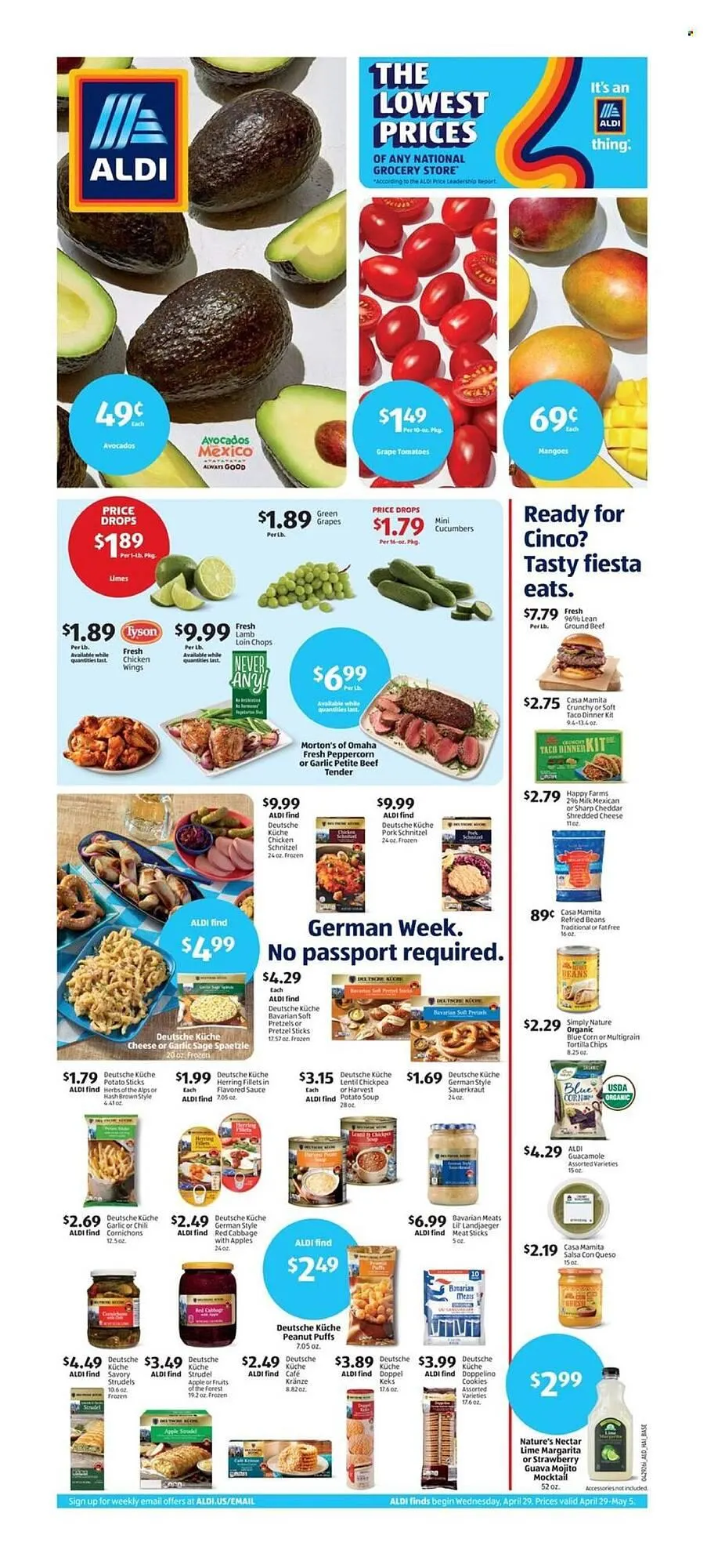 Weekly promotion Aldi weekly ad spanning from April 29 to May 5 2026 - Page 1 for Catalogue 365