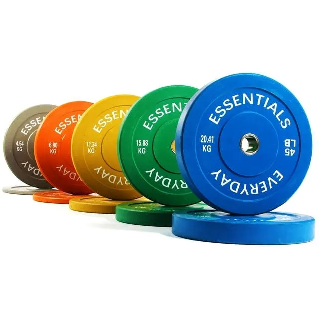 BalanceFrom Olympic Bumper Plate Weight Plate with Steel Hub, Color Coded, 260 lbs Set, Multiple Packages