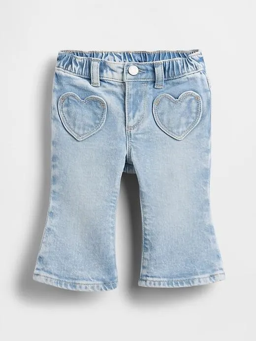 Baby Heart Pocket Flare Jeans