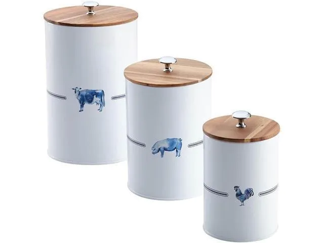 Paula Deen 47173 Country Barnyard 3pc. Food Storage Jar Set