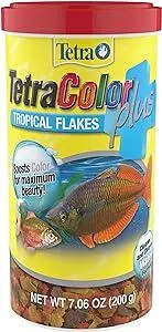 Tetra ColorPlus Fish Food Flakes, Tropical Flakes With Natural Color Enhancers, 7.06 Ounce