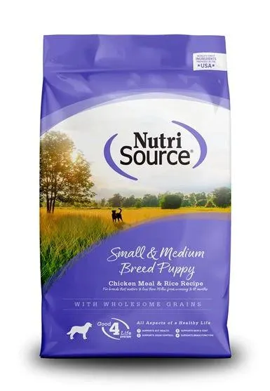 NutriSource Small and Medium Breed Dry Puppy Food, Chicken and Rice, 26 Pounds