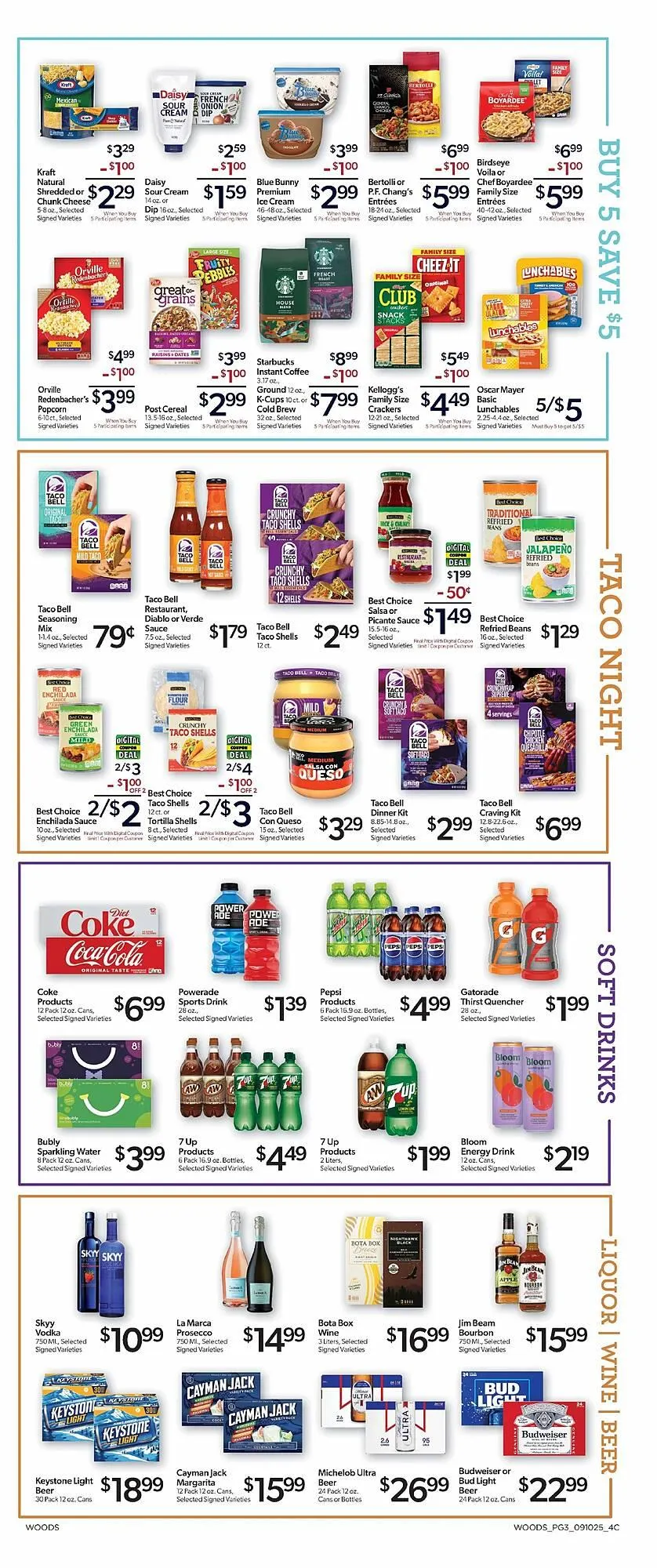 Weekly promotion Woods Supermarket weekly ad spanning from September 10 to September 16 2025 - Page 3 for Catalogue 365