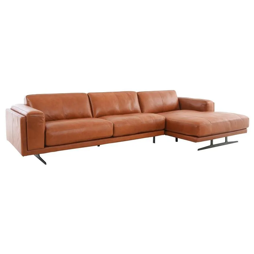 Leather Sofa w/Right Chaise