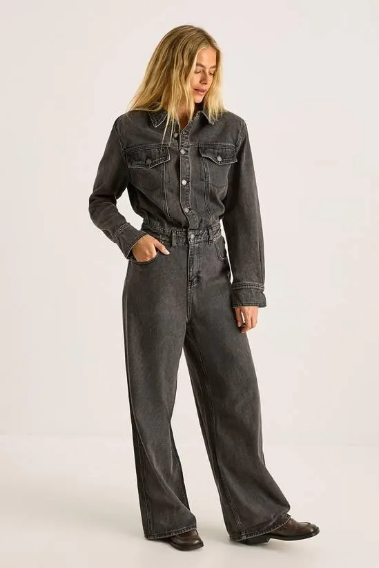 Denim Shoulder Pad Boilersuit