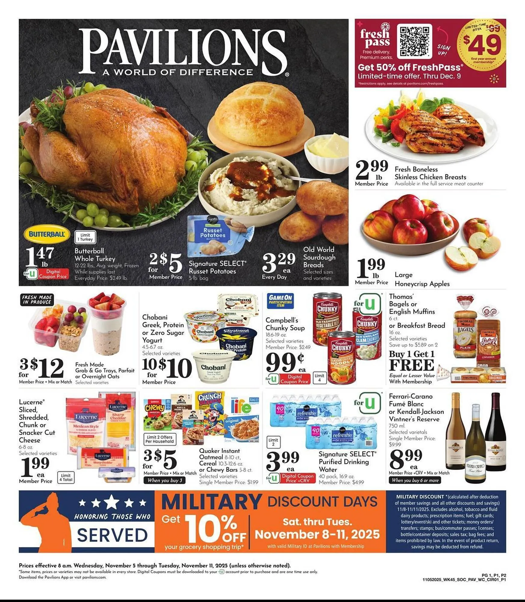 Weekly ad Pavilions weekly ad from November 5 to November 11 2025 - Page 1