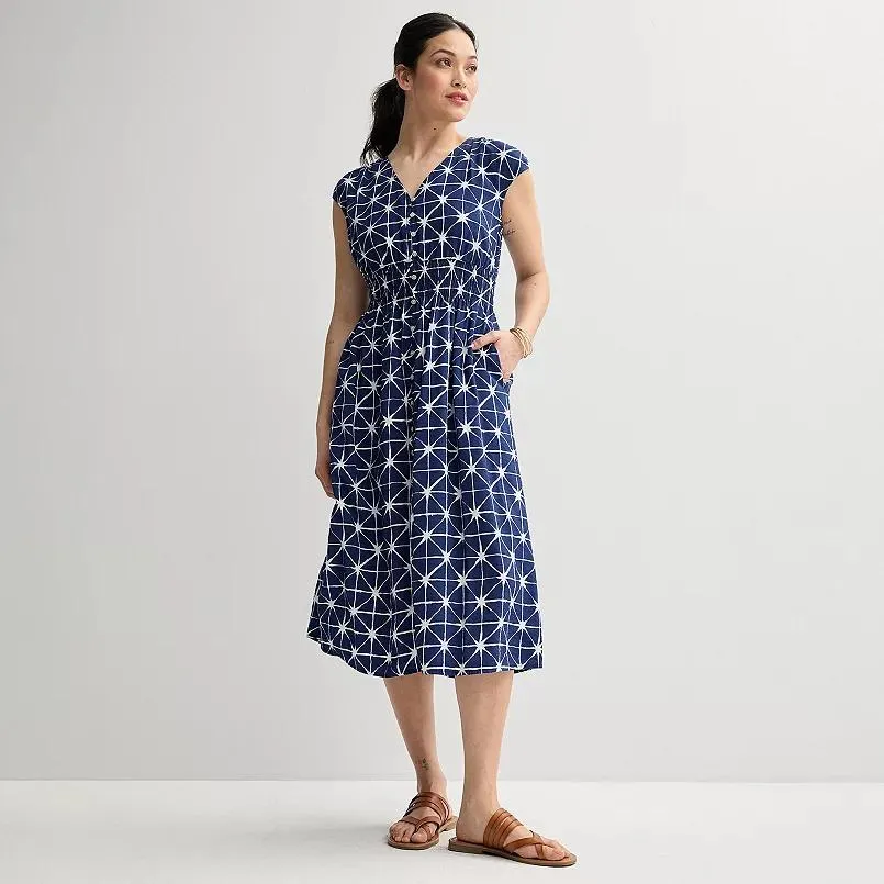 Women's Sonoma Goods For Life® Smocked Button Front Midi Dress