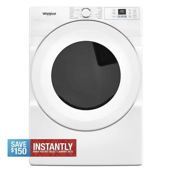 7.4 Cu. Ft. vented Front Load Electric Dryer in White with Quick Dry