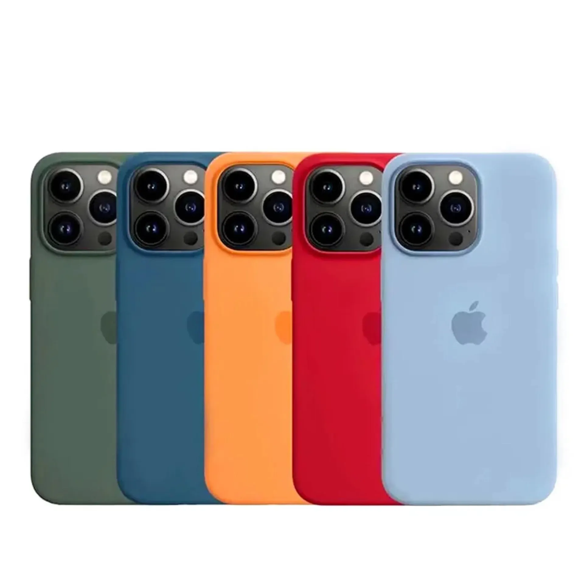 Funda de silicona oficial original para Apple iPhone 14 13 12 15 Pro Max Fundas para iPhone 14 15 Plus 13 12 11 Funda con logotipo de cobertura completa